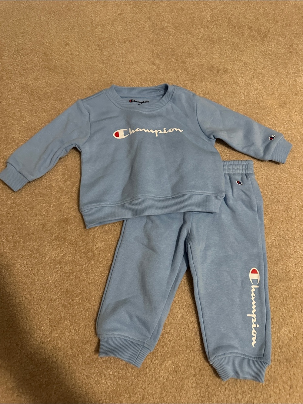 Champion Light Blue Logo Sweatshirt & Joggers Set
